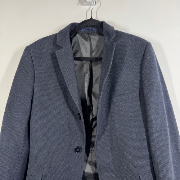 Red Herring Blue Wool Blend Long Coat EU 46 UK 36 Chest Tailored Classic - Picture 3 of 16